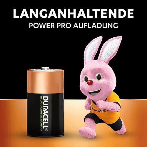 Duracell NiMH Mono D 3000mAh HR20 Recharge Akku - 2er Verpackung