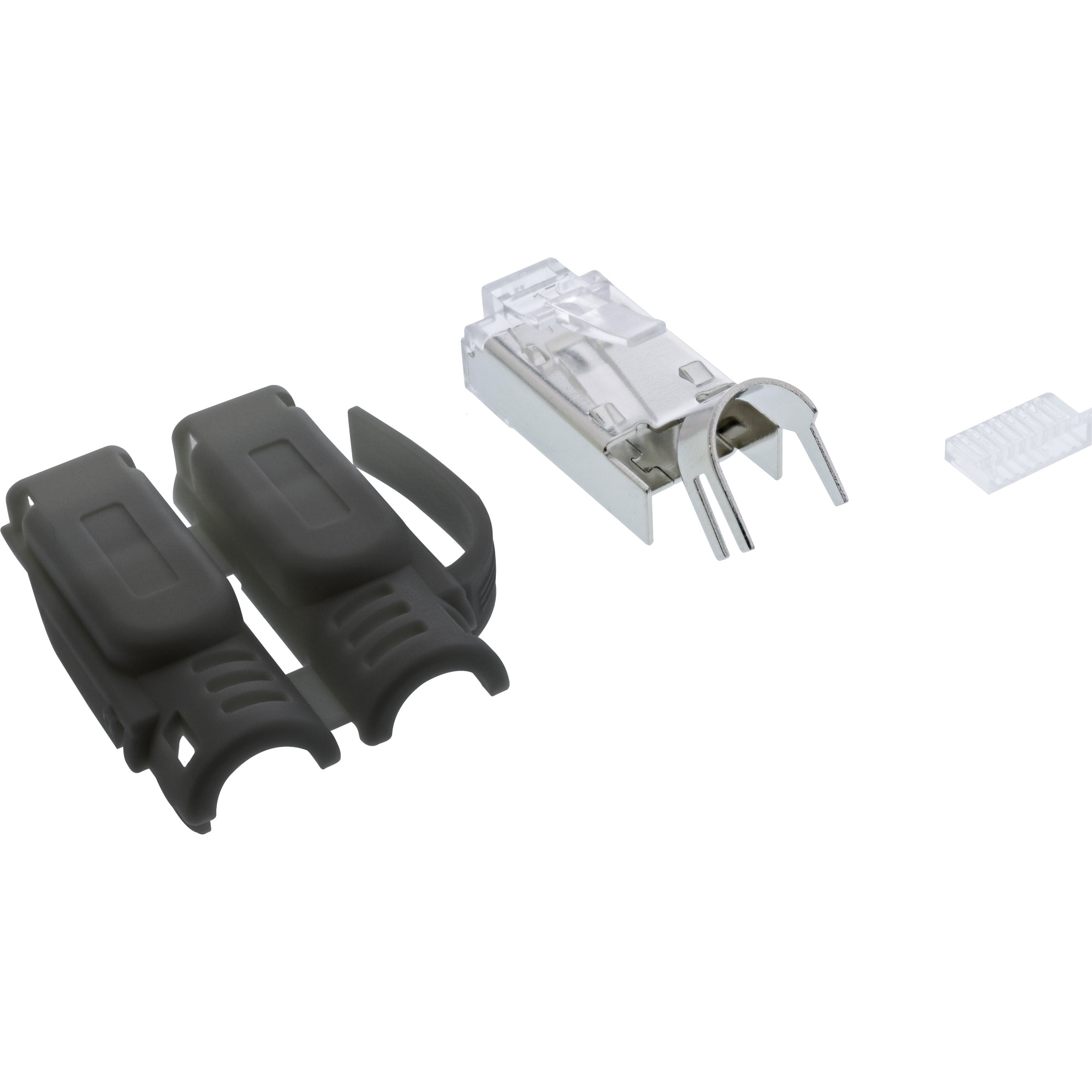 100x Inline® Crimpstecker Cat.6A RJ45 geschirmt, 3-teilig schwarz