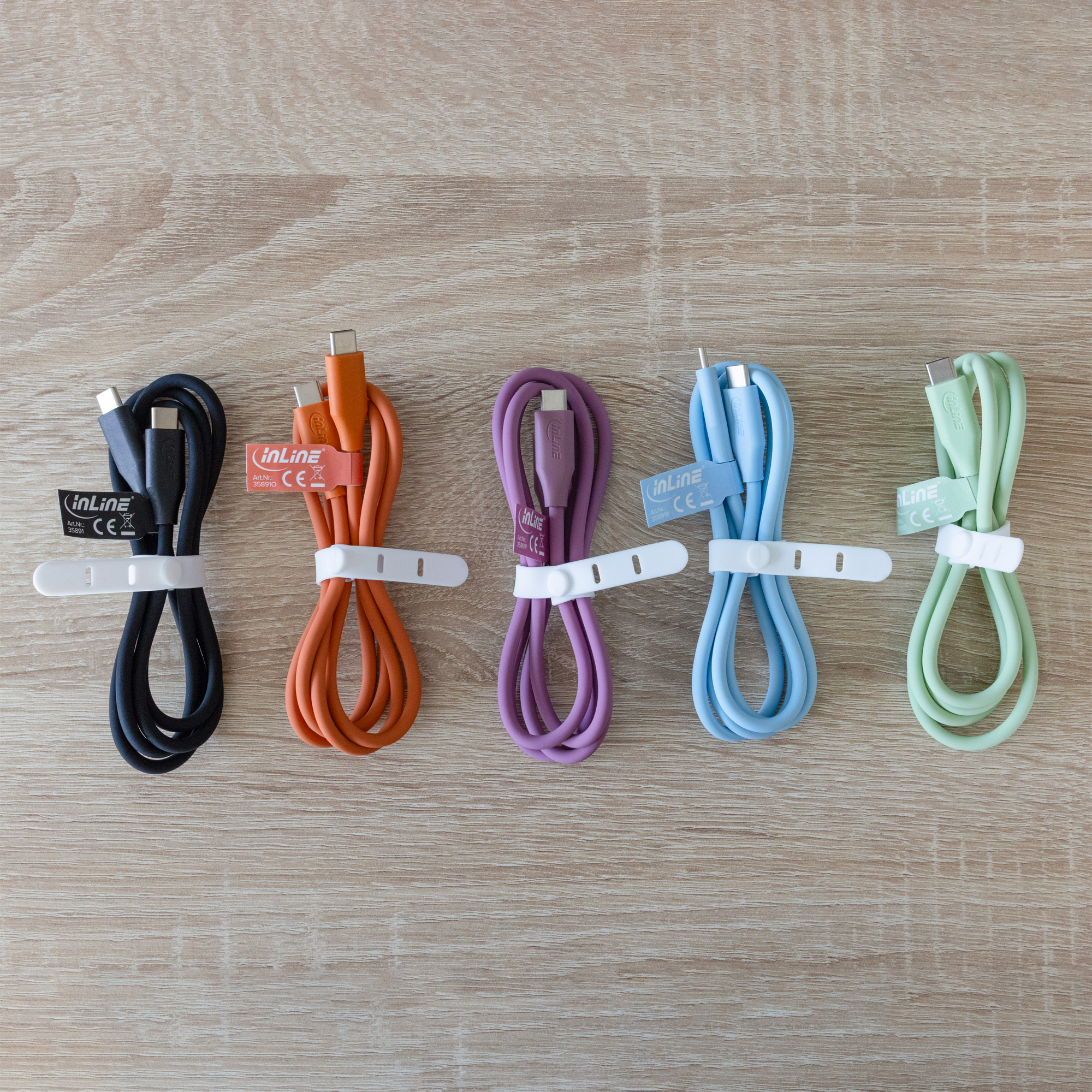 InLine® "Colour your Charge" USB-C Schnellladekabel 100W Blau 2m