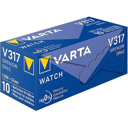 100x Varta SR516SW SR62 317 Silberoxid Batterie 1,55V 