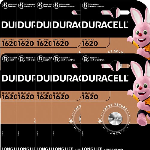 Duracell CR1620 Lithium Knopfzelle 3V Batterie - 10er Verpackung