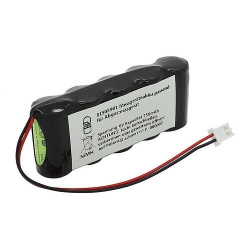 Messgeräteakku NiMH 6V 750mAh passend für Abgasmessgerät Messgeräteakku NiMH 6V 750mAh passend für Abgasmessgerät