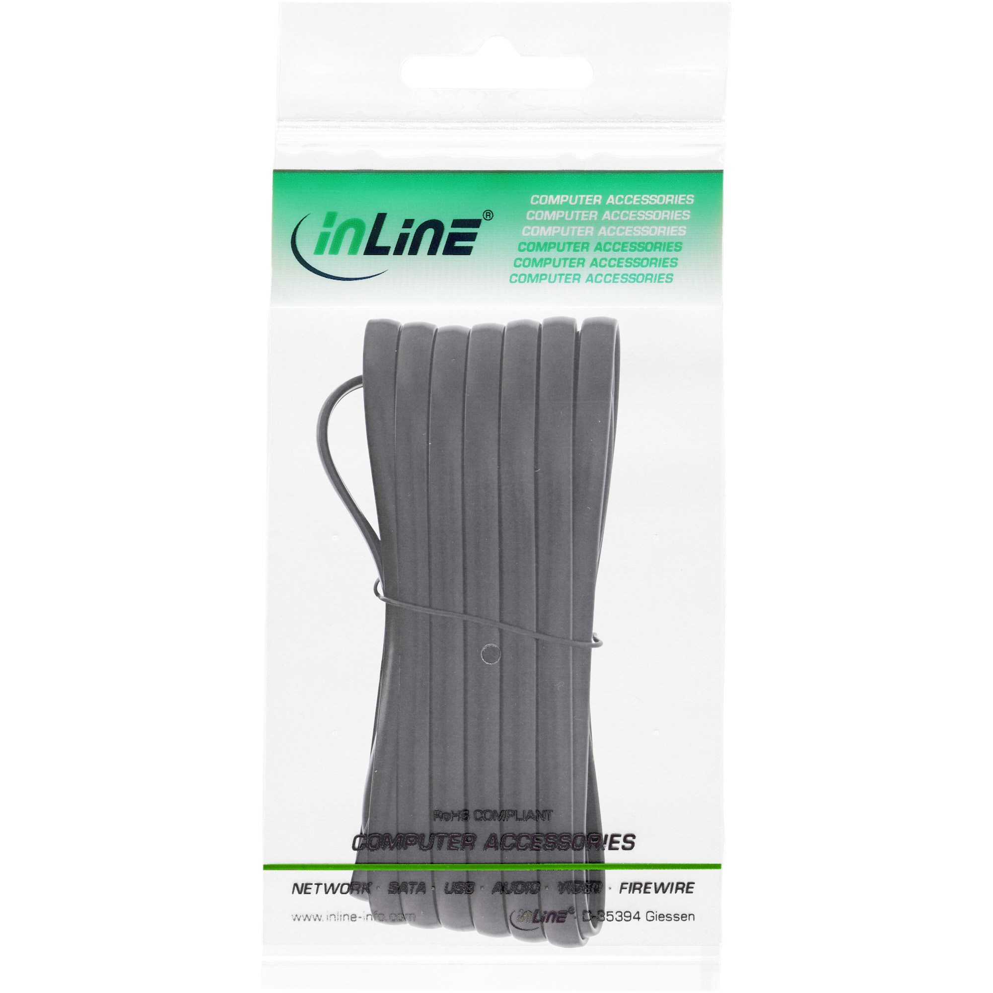 Inline® Modularkabel RJ12, Stecker / Stecker, 6adrig, 6P6C, 1m