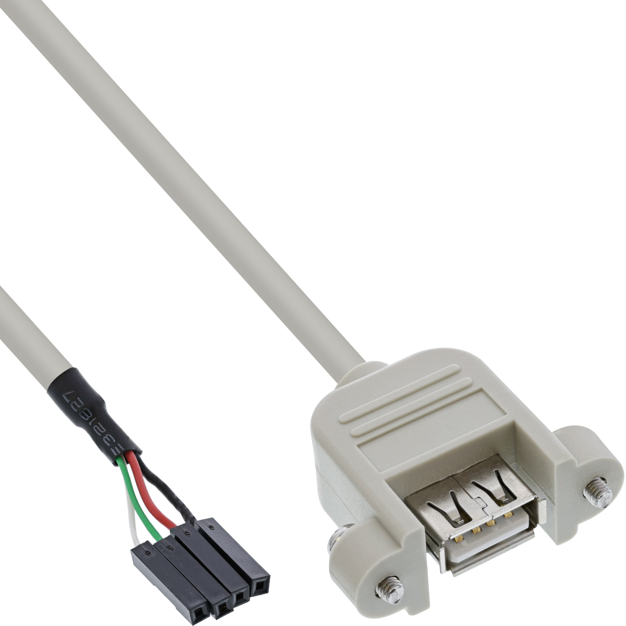 Inline® USB 2.0 Anschlusskabel, Einbaubuchse A auf Pfostenanschluss, 0,60m Inline® USB 2.0 Anschlusskabel, Einbaubuchse A auf Pfostenanschluss, 0,60m