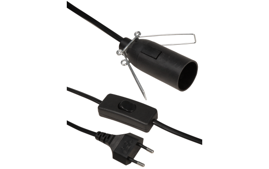 Euro-Netzkabel McPower mit Schnurschalter und E14 Fassung, 3,5m, schwarz Euro-Netzkabel McPower mit Schnurschalter und E14 Fassung, 3,5m, schwarz