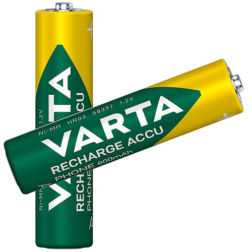 2x Varta NiMH AAA Micro 800mAh HR03 Akku für DECT Telefon T398