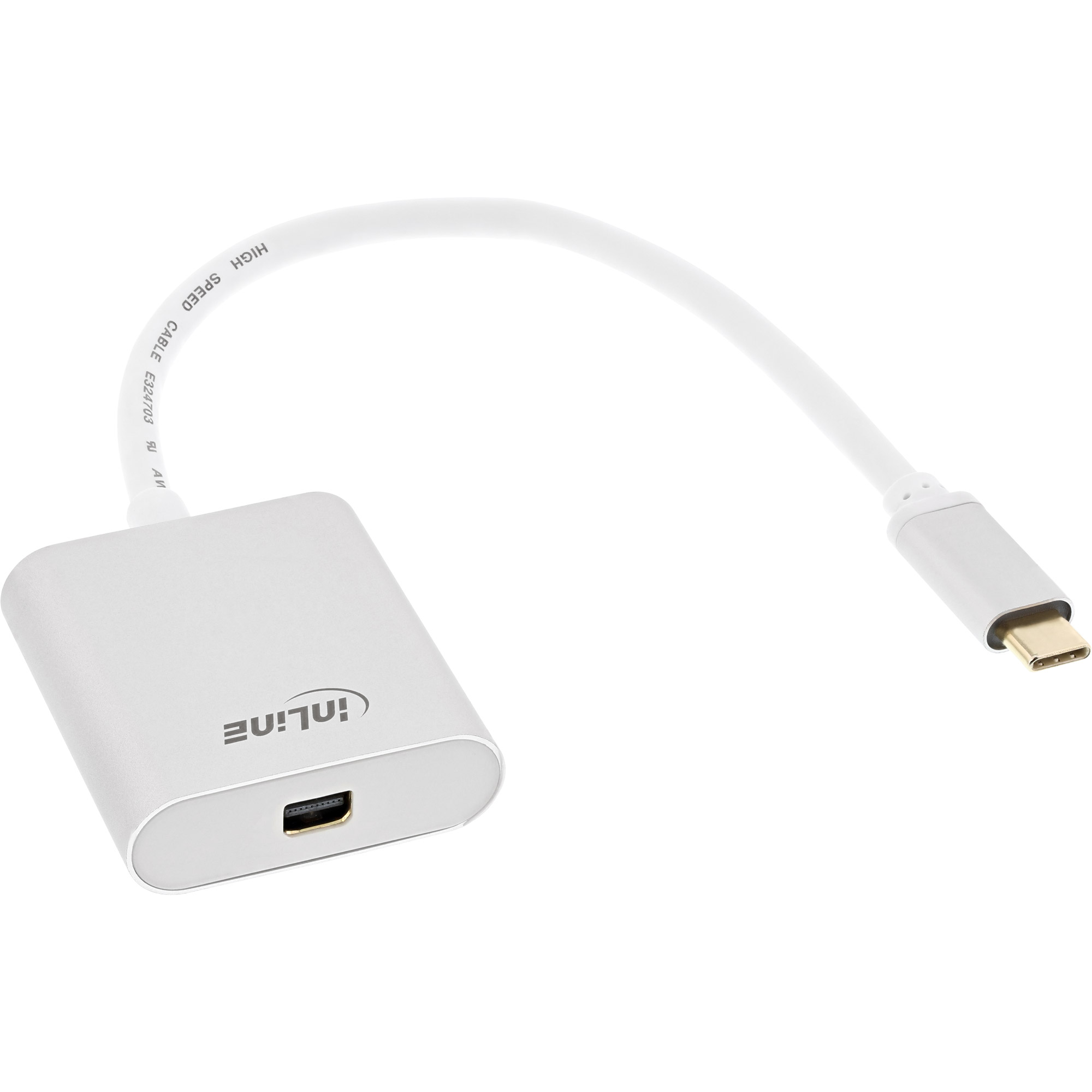 Inline® USB Display Konverter, USB-C ST zu Mini DisplayPort 4K/60Hz, silber