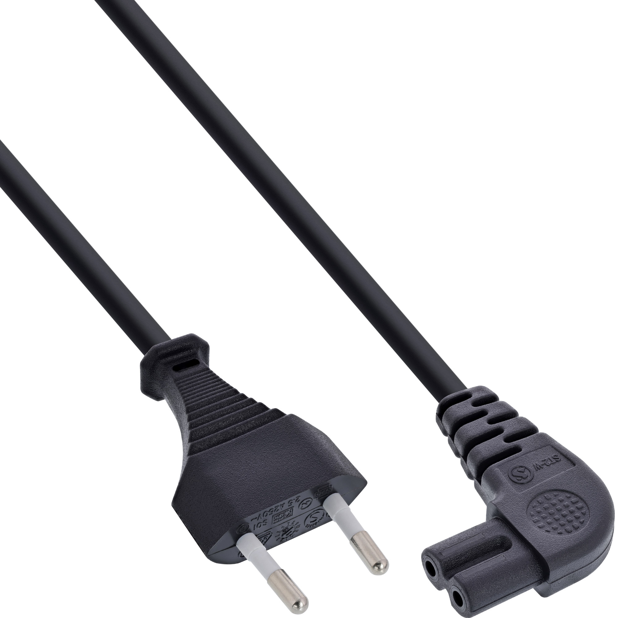 Inline® Netzkabel, Netzstecker auf Euro 8 C7 Stecker, gewinkelt, 2,0m Inline® Netzkabel, Netzstecker auf Euro 8 C7 Stecker, gewinkelt, 2,0m