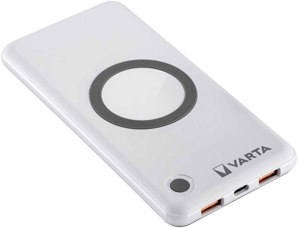 Akku Powerbank, 10.000mAh, Wireless, weiss