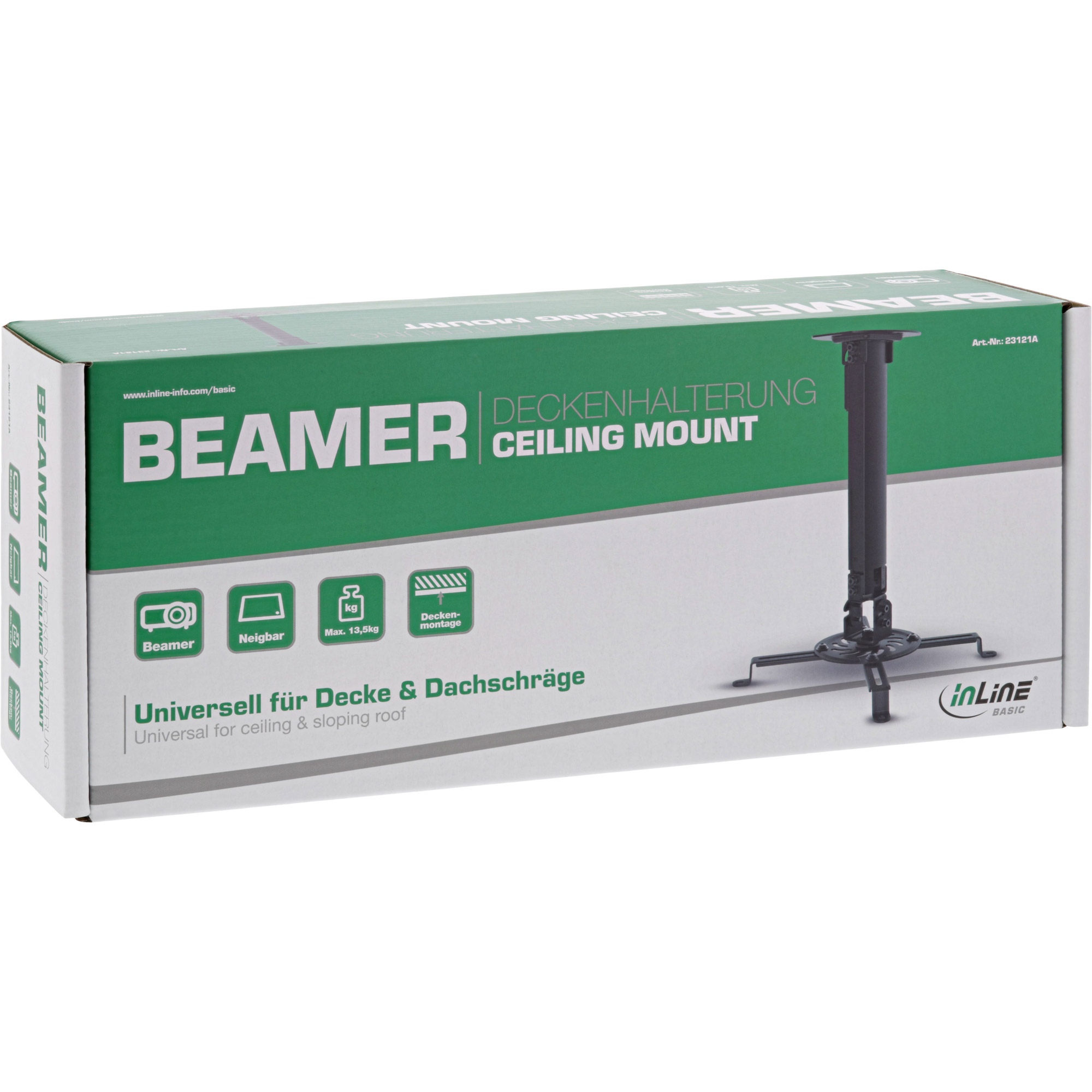 Inline® Basic Beamer Deckenhalterung, 38-58cm, max. 13,5kg Inline® Basic Beamer Deckenhalterung, 38-58cm, max. 13,5kg