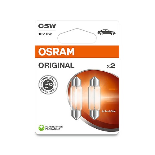 C5W 12V 5W SV8,5-8 36mm Soffitte 2st. Blister OSRAM