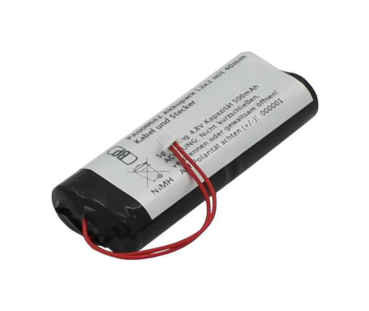 Akkupack NiMH 4,8V 500mAh L2x2 Lady mit 40mm Kabel und Stecker ersetzt DENTSPLY GP50NH4SMXZ Akkupack NiMH 4,8V 500mAh L2x2 Lady mit 40mm Kabel und Stecker ersetzt DENTSPLY GP50NH4SMXZ