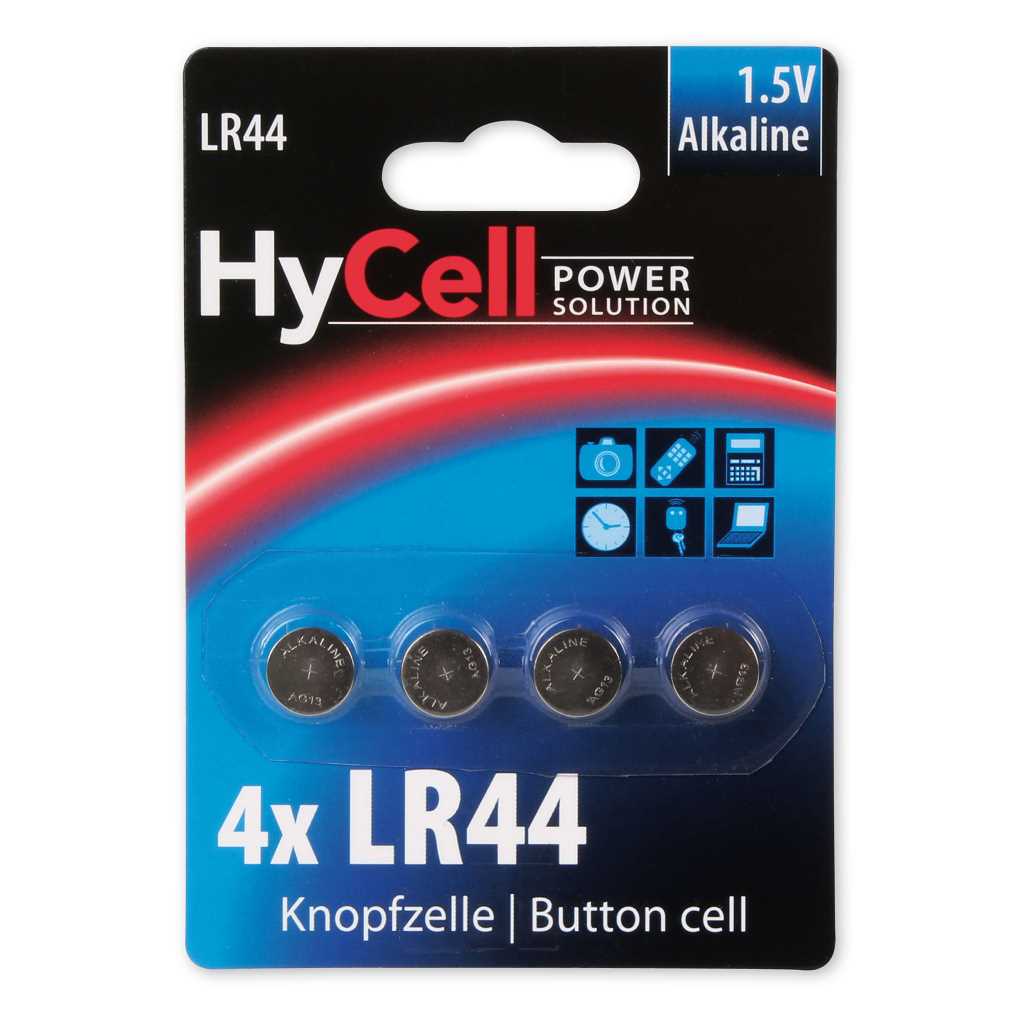 Hycell V13GA LR44 LR1154 357 1.5V Alkaline Knopfzelle - 4er Verpackung