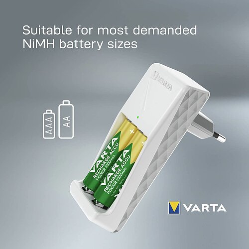 NiMH Akku Mini Ladegerät 0,385 A Varta 57656 für AA Mignon AAA Micro