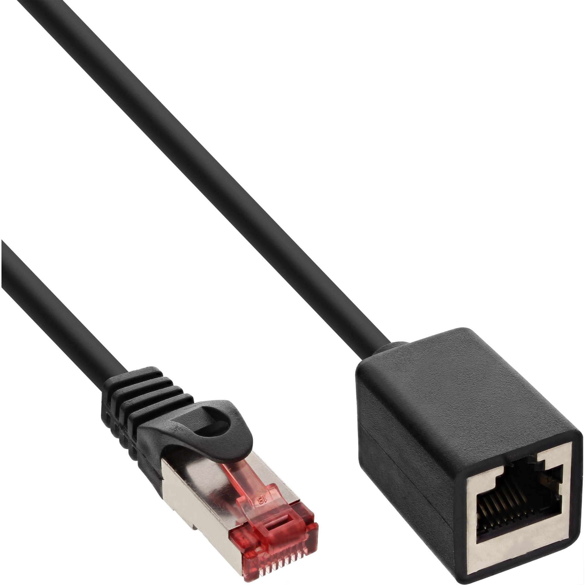 50er Bulk-Pack Inline® Patchkabel-Verl. S/FTP Cat.6, halogenfrei schwarz 1m