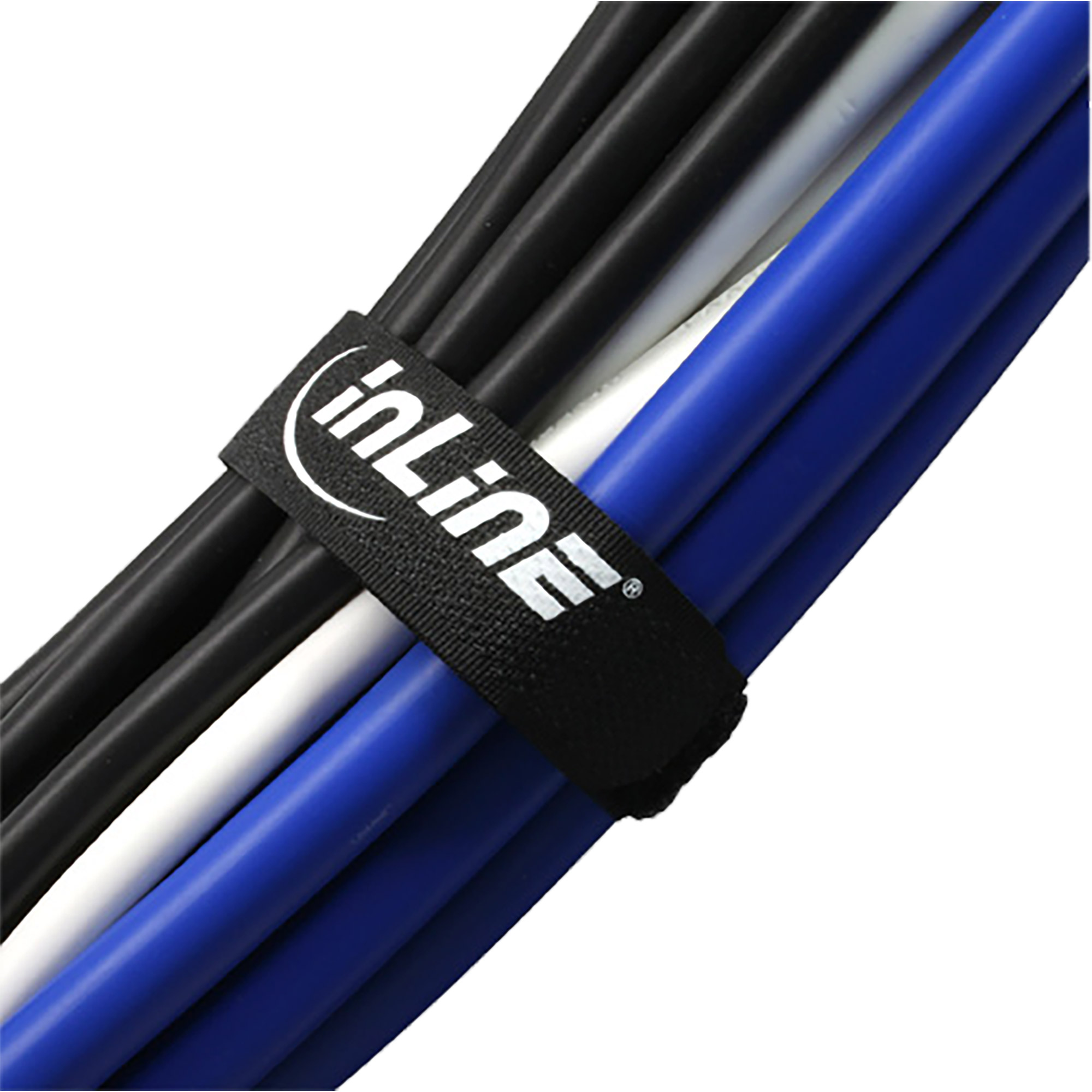 Inline® Klettschlaufen 20x300mm, 10er, schwarz