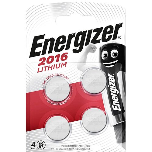 Energizer CR2016 Lithium Knopfzelle 3V Batterie - 4er Verpackung