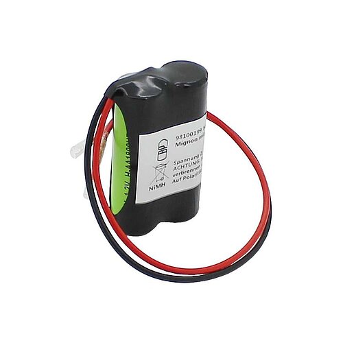 Notleuchtenakku NiMH 2,4V 1800mAh F1x2 Mignon mit 200mm Kabel 0,75mm² Notleuchtenakku NiMH 2,4V 1800mAh F1x2 Mignon mit 200mm Kabel 0,75mm²