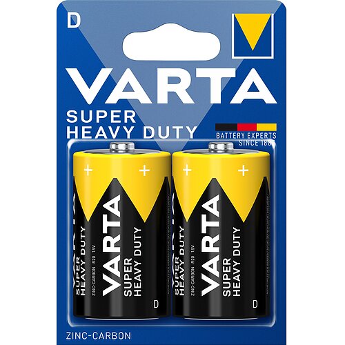 2x Varta Super Heavy Duty Mono D R20 Zink Kohle Batterie