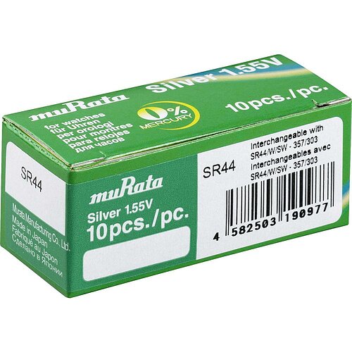 10x SR44 357 / 303 MultiDrain Silberoxid Batterie Murata ex Sony 1,55 V