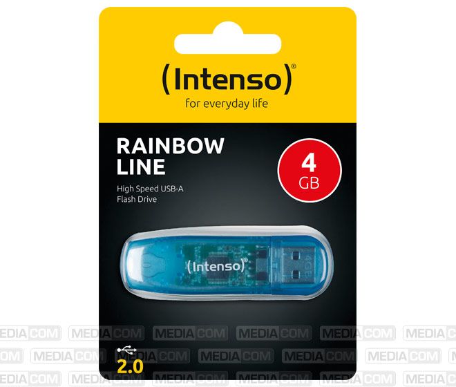 Intenso USB 2.0 Stick 4GB, Rainbow Line, blau