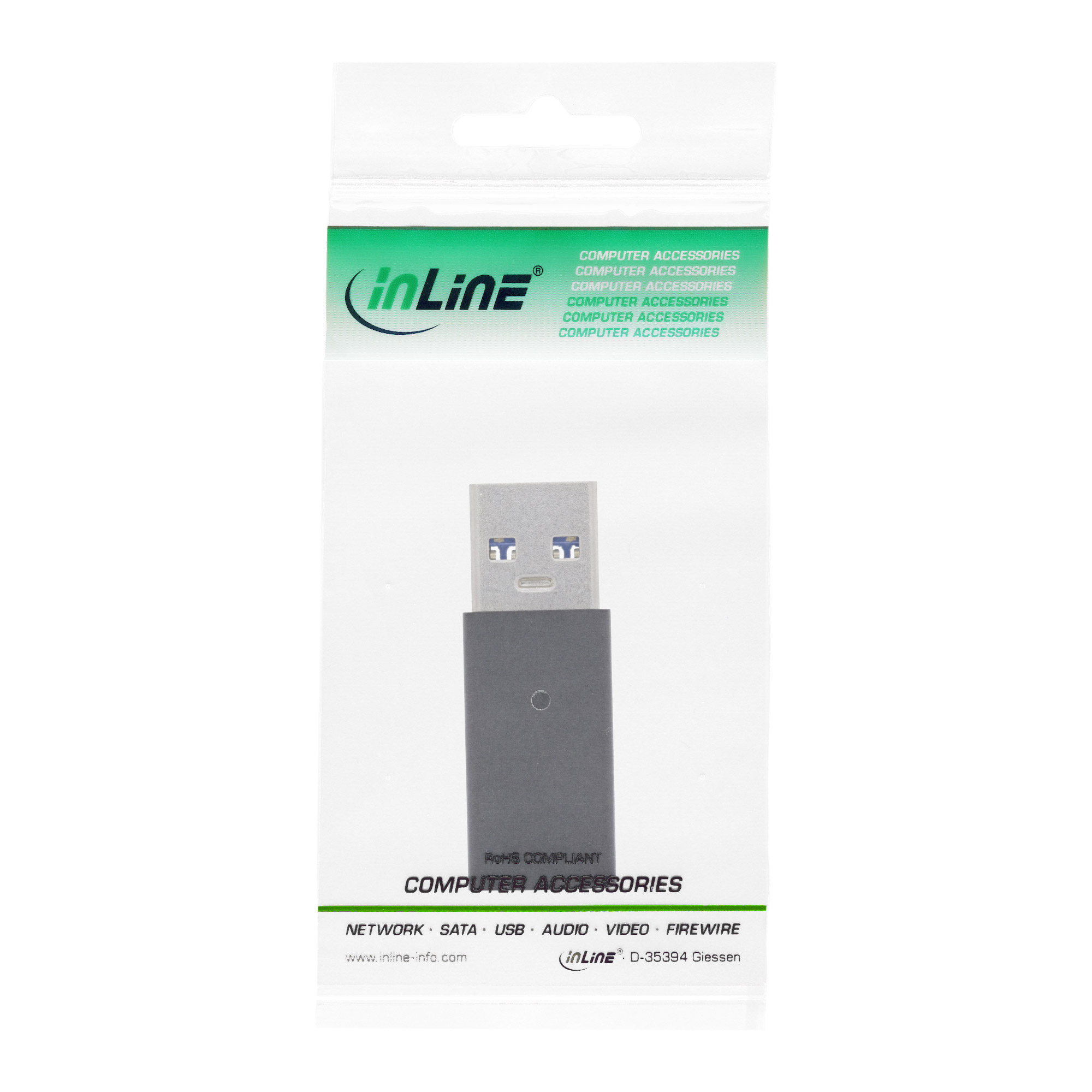 Inline® USB 3.2 Gen.2 Adapter, USB-A Stecker auf USB-C Buchse Inline® USB 3.2 Gen.2 Adapter, USB-A Stecker auf USB-C Buchse