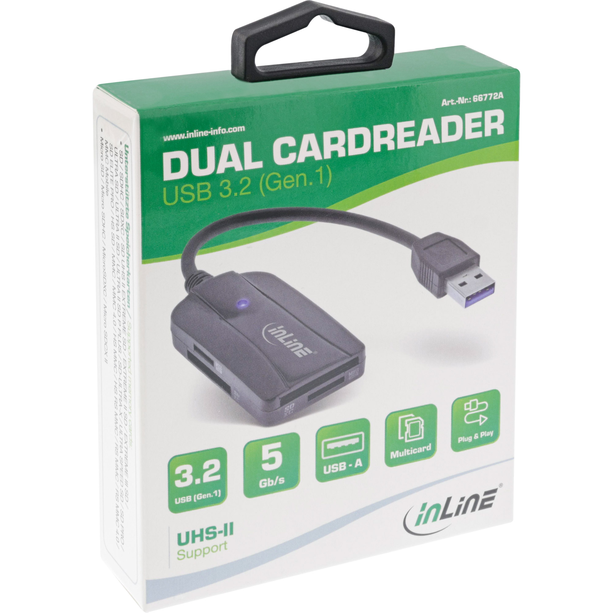 Inline® Card Reader USB 3.1 USB-A , für SD/SDHC/SDXC, microSD, UHS-II kompatibel Inline® Card Reader USB 3.1 USB-A , für SD/SDHC/SDXC, microSD, UHS-II kompatibel