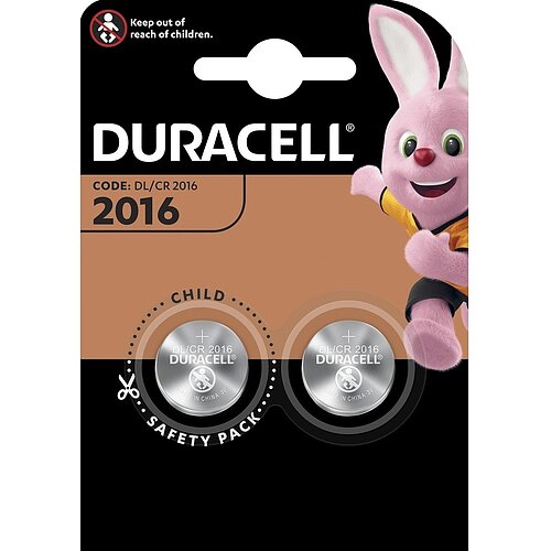Duracell CR2016 Lithium Knopfzelle 3V Batterie - 2er Verpackung