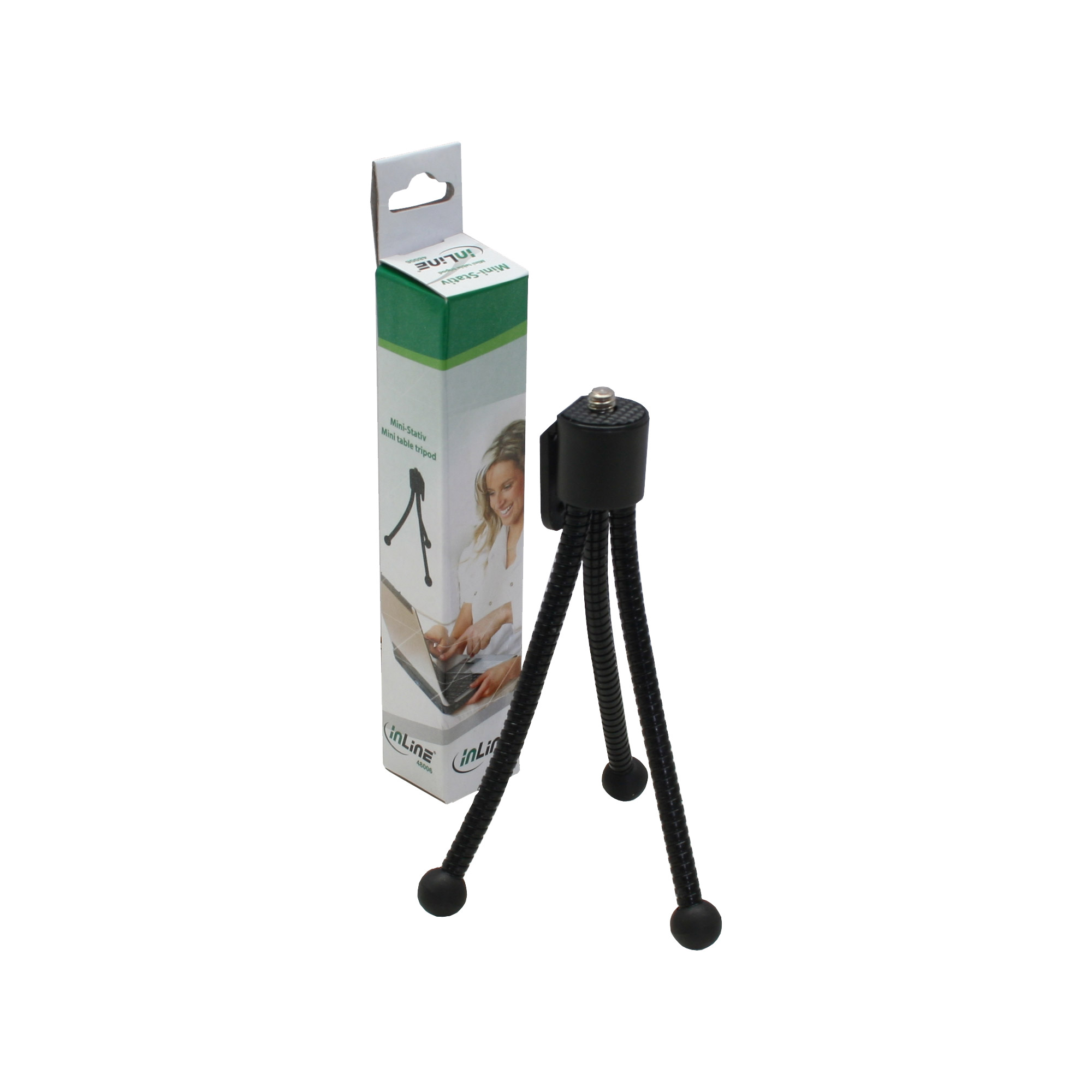 Inline® Mini-Stativ für Digitalkameras, 12,5cm Höhe, schwarz