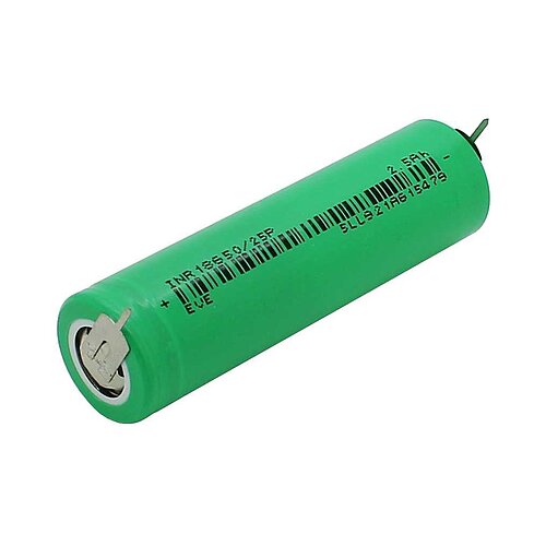 EVE INR18650-25P LiIon 3,6V 2500mAh mit Printanschluß +- max. Discharge 30A EVE INR18650-25P LiIon 3,6V 2500mAh mit Printanschluß +- max. Discharge 30A