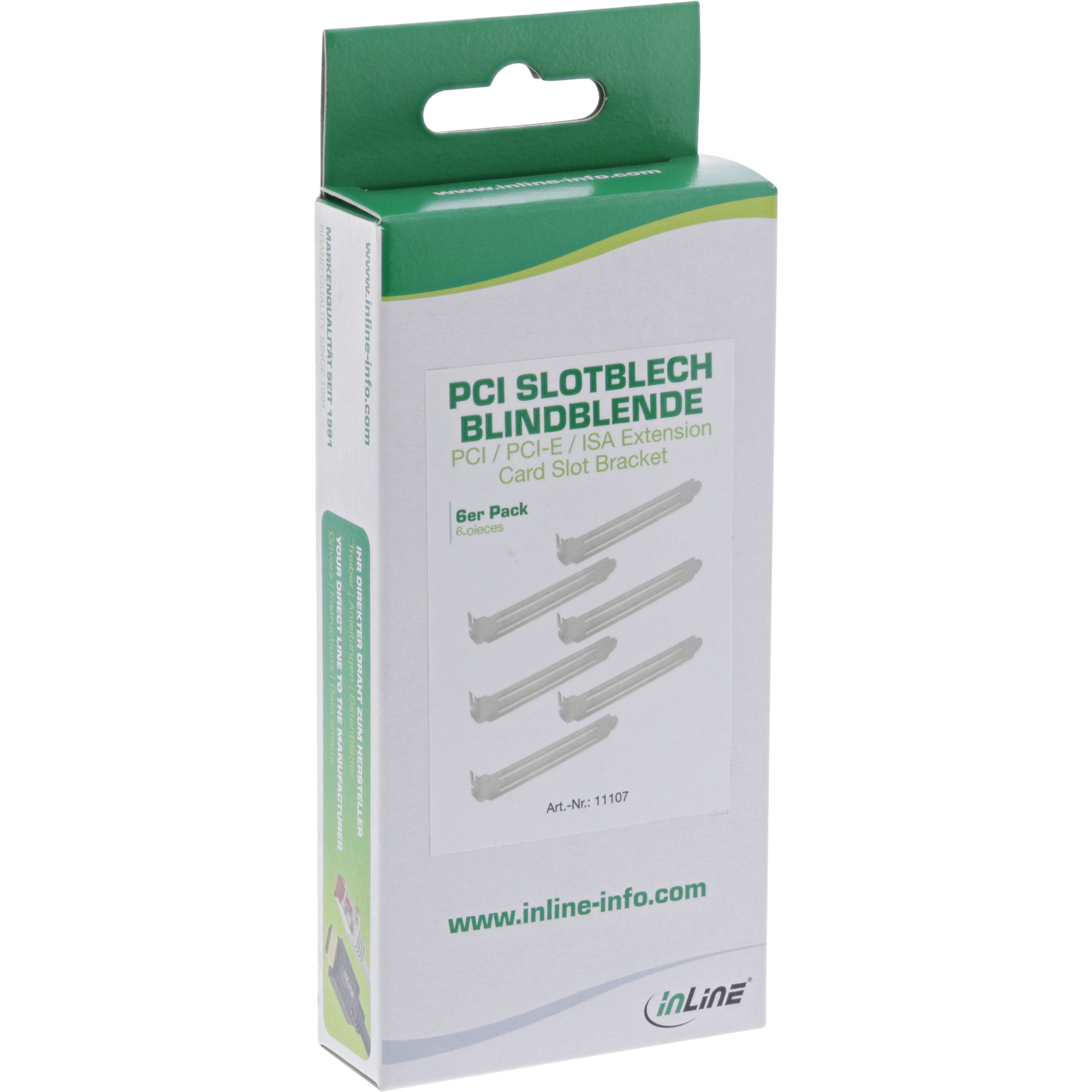 Inline® PCI Slotblech Blindblende, 6er Pack