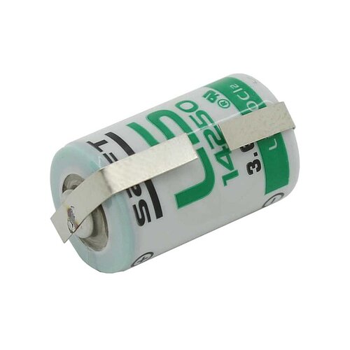 Saft Lithium LS14250 1/2AA 3,6V mit Lötfahnen U-Form Saft Lithium LS14250 1/2AA 3,6V mit Lötfahnen U-Form