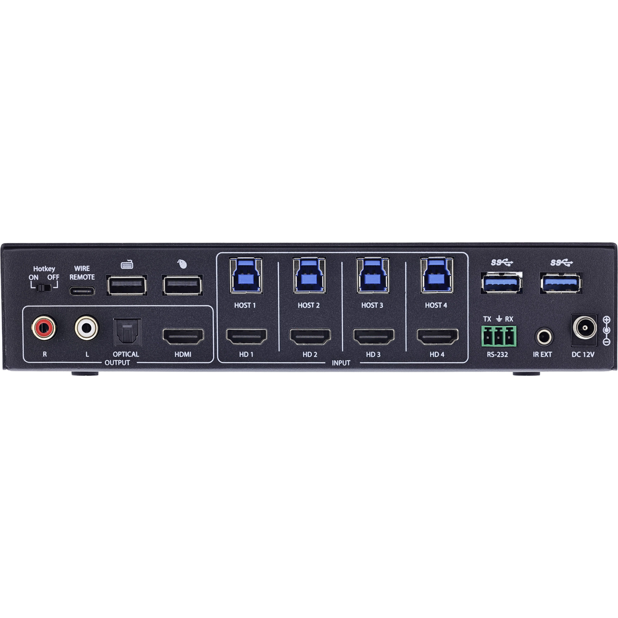 InLine® KVM Switch, 4-fach, HDMI, 4K60Hz, Multiviewer, USB Hub, schwarz
