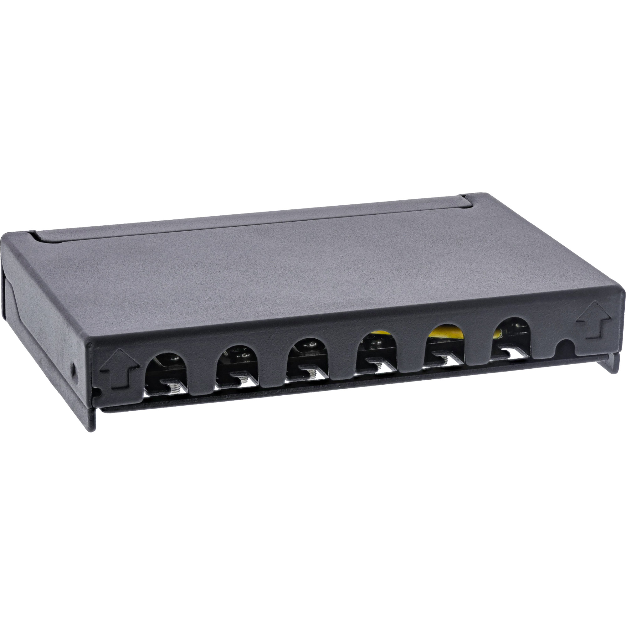 Inline® Patchfeld Cat.6A 0,5HE 6-fach, Tisch/Wand/Hutschiene schwarz Staubschutz