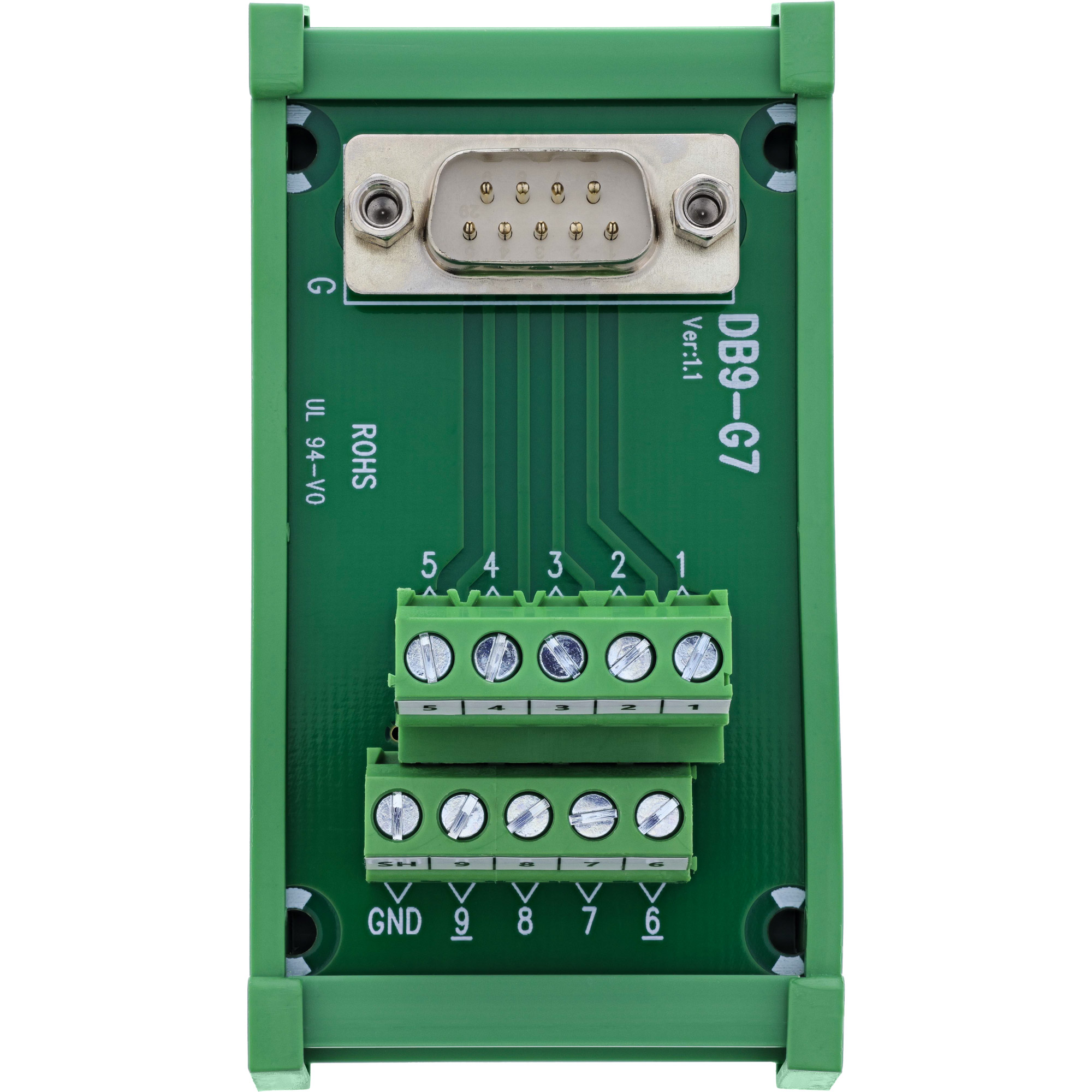 InLine® D-Sub 9 Terminalblock, Stecker, Schraubklemme, Hutschiene