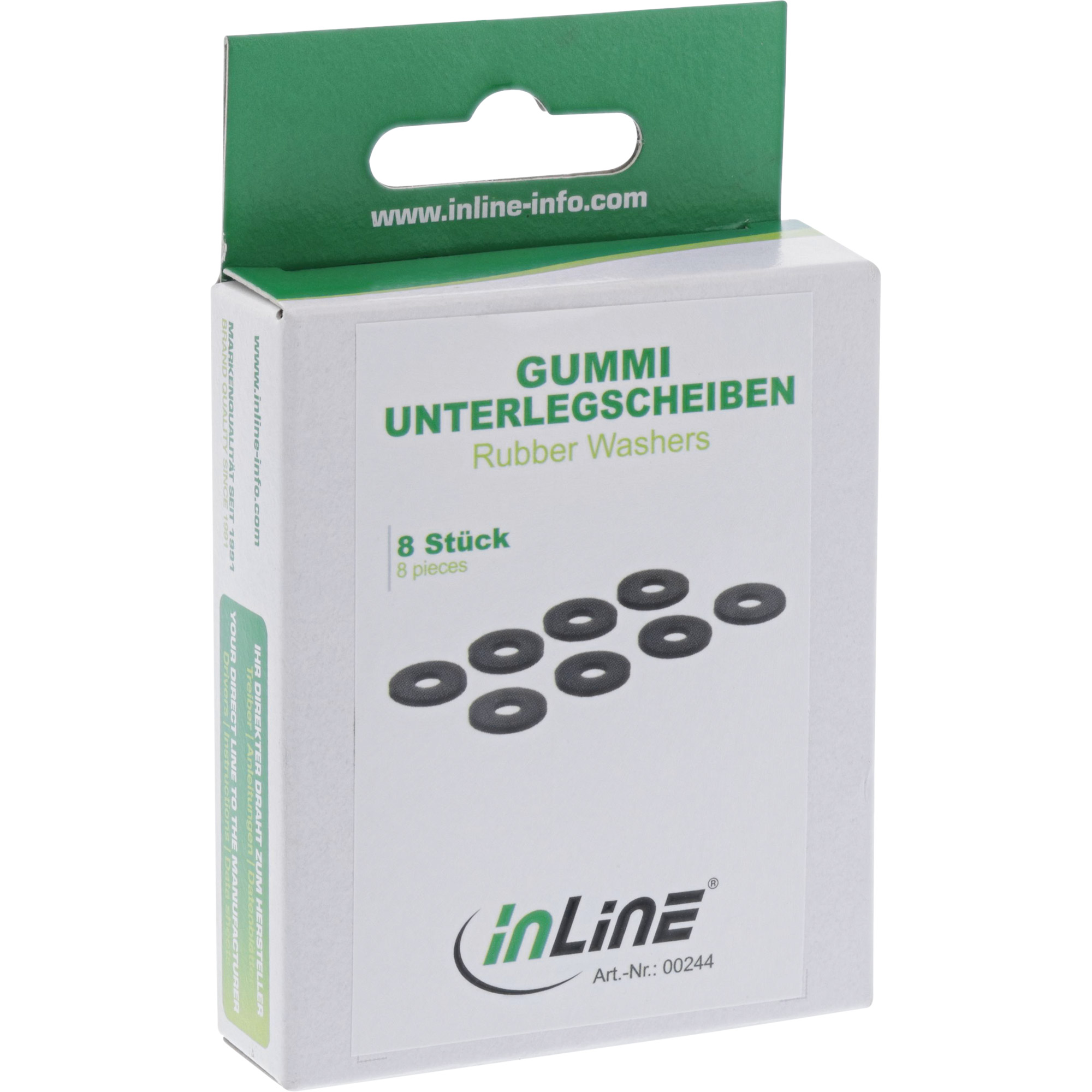 Inline® Gummi Unterlegscheiben, zur Festplatten-Entkopplung, 8 Stück Inline® Gummi Unterlegscheiben, zur Festplatten-Entkopplung, 8 Stück