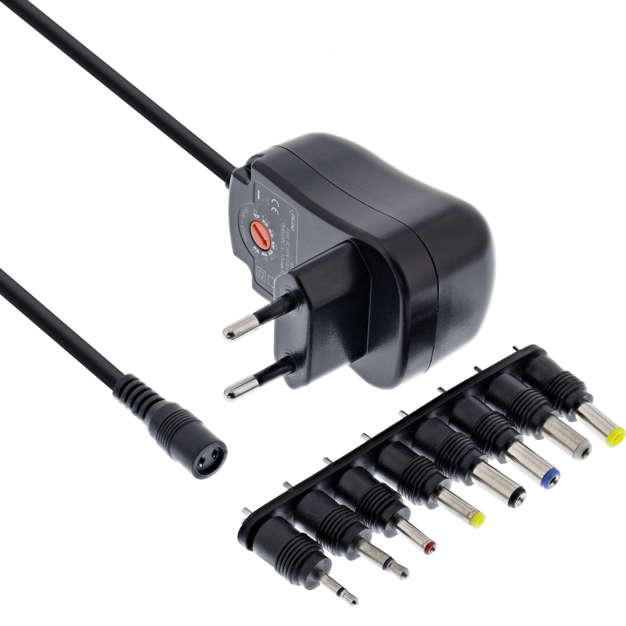 Inline® Universal Steckernetzteil 12W, 110-240V auf 3-12V, max. 1200mA
