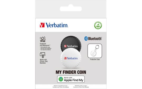 Bluetooth Tracker Verbatim My Finder ''MYFC-02BW'' für Apple ''Wo ist?'', 2er-Pack