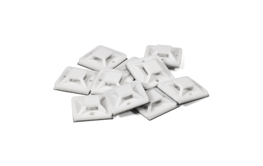 Kabelsockel McPower für Kabelbinder 20x20mm, selbstklebend, 10er-Pack