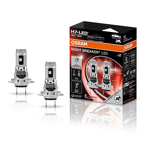 OSRAM H7 NIGHT BREAKER LED SPEED 450 StVZO-Konforme LED-Nachrüstlampe 2 Stück