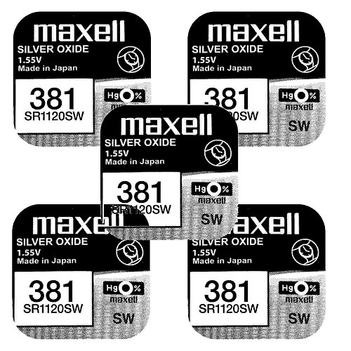 5x SR1120SW SR55 381 Silberoxid Batterie Maxell 1,55 V