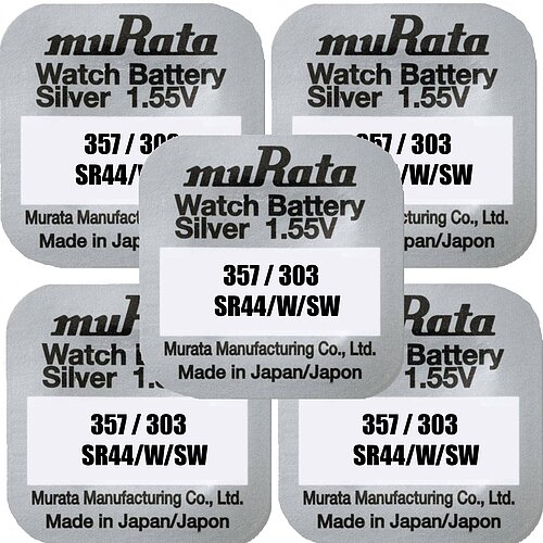 5x Murata SR44 357 / 303 MultiDrain Silberoxid Batterie 1,55 V